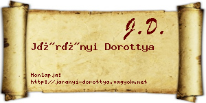 Járányi Dorottya névjegykártya